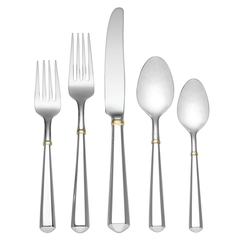 kate spade new york Todd Hill 5 Piece 18/10 Stainless Steel Flatware Set, Service for 1 - Image 0