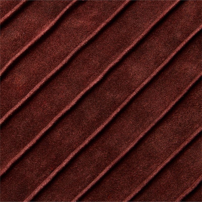 Gathered Dark Red Suede Throw Pillow Cover 20"x20" - Image 3