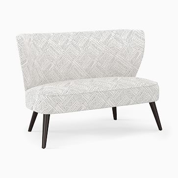 Wing Armless Loveseat, Dottie Dots, Frost Gray - Image 1