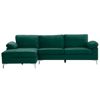 Amber-Jo 103.5" Wide Velvet Left Hand Facing Sofa & Chaise - Image 0