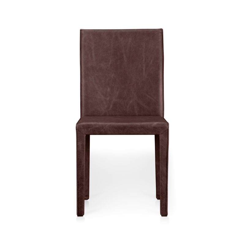 Folio Merlot Top-Grain Leather Dining Chair - Image 1