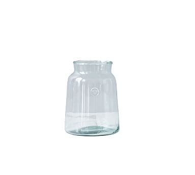 Recycled Glass Mason Jar Vase with Bee Stamp, Medium - Image 0