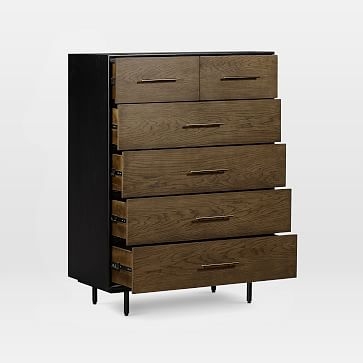 Oak Wood Wrapped 36" Tall 6-Drawer Dresser - Image 1