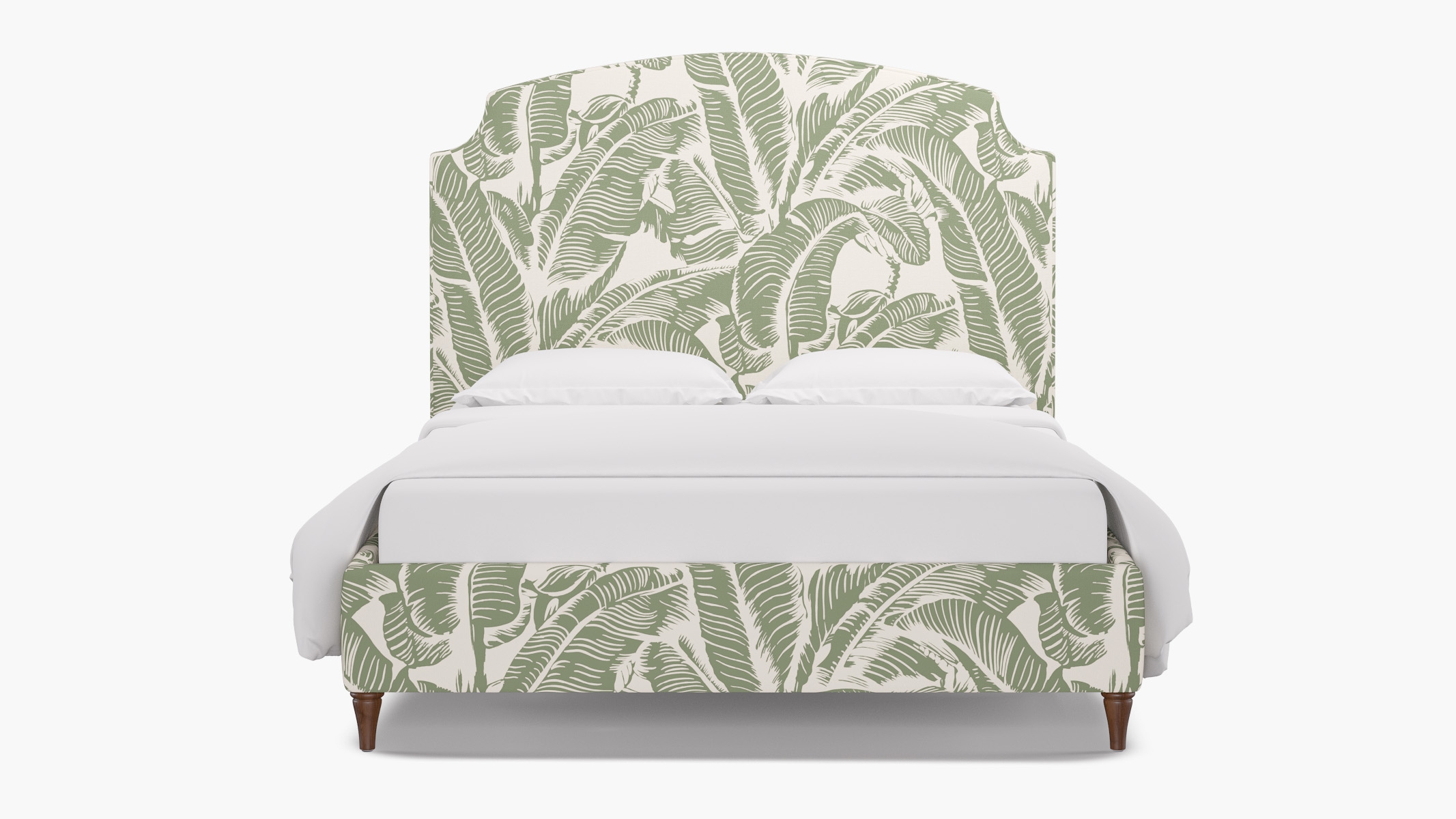 Cove Bed, Sage Martinique® Encore, Walnut Decorative Tapered Leg, Queen - Image 0