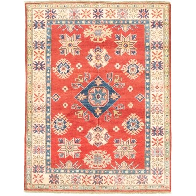 One-of-a-Kind Hypoluxo Hand-Knotted 2010s Gazni Red 5' x 6'6" Wool Area Rug - Image 0