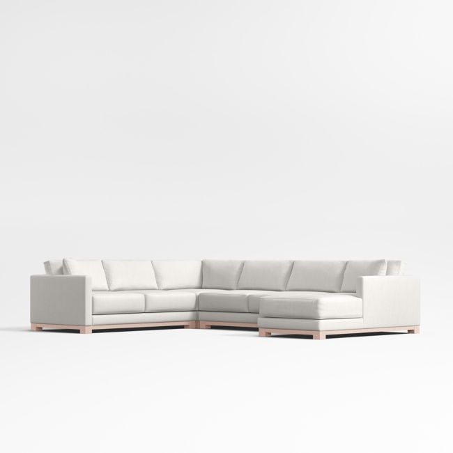 Gather Deep Wood Base 4-Piece Corner Sectional Sofa - Image 0