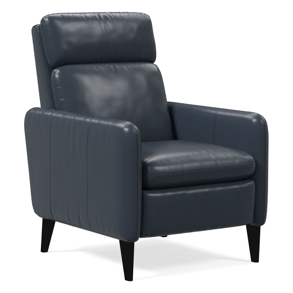 Lewis Recliner, Poly, Sierra Leather, Navy, Chocolate - Image 0