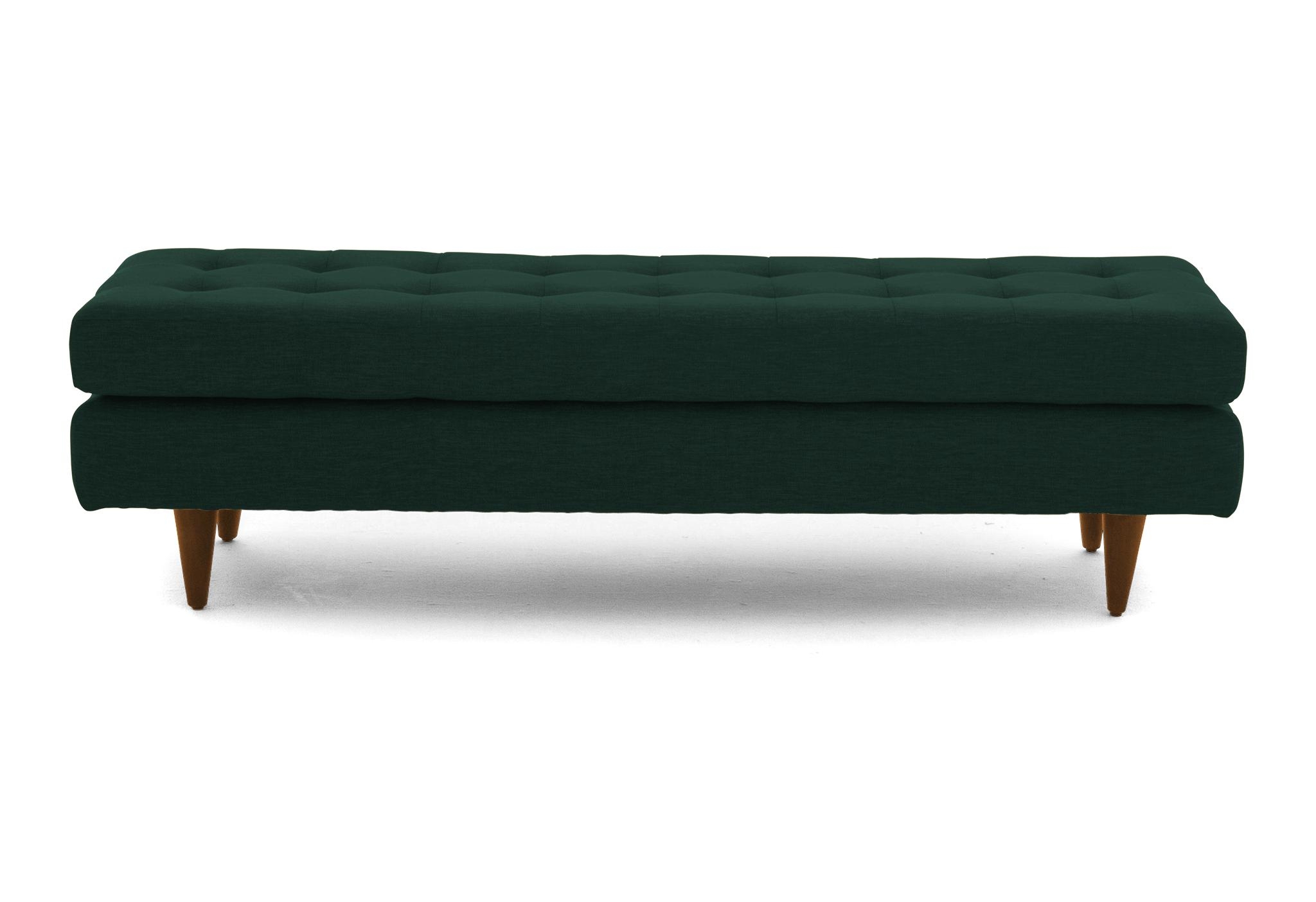 Green Eliot Mid Century Modern Bench - Royale Evergreen - Mocha - Image 0