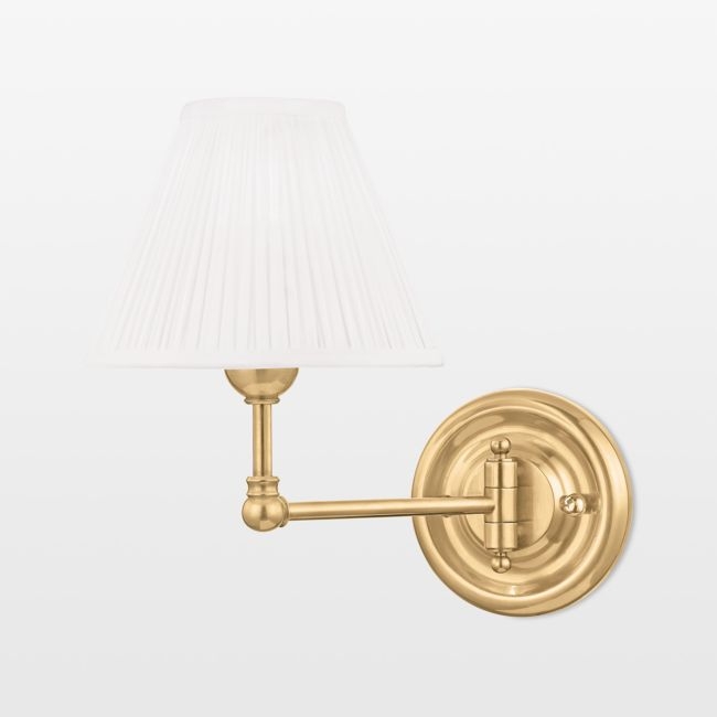 Leeds Brass Single-Light Wall Sconce Light - Image 0