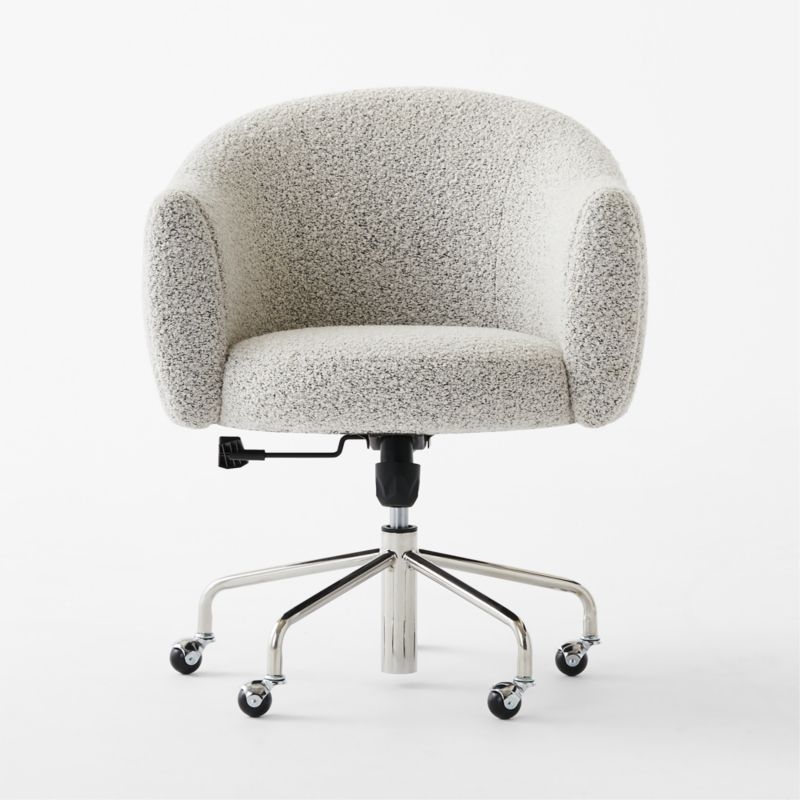 Ellessi Peppered Grey Boucle Swivel Office Chair - Image 1