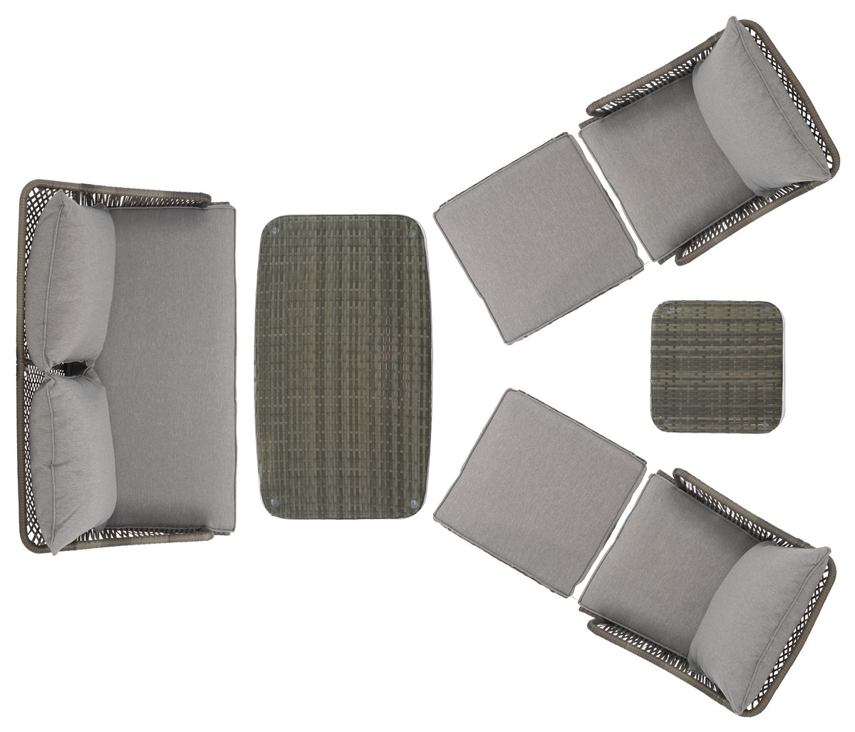 Indoor-Outdoor Lonra 7 Pc Lounger Set - Grey/Grey - Safavieh - Image 8