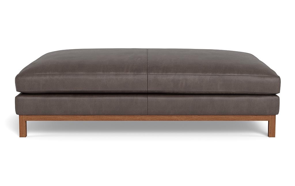 Jasper Leather Ottoman - Image 0
