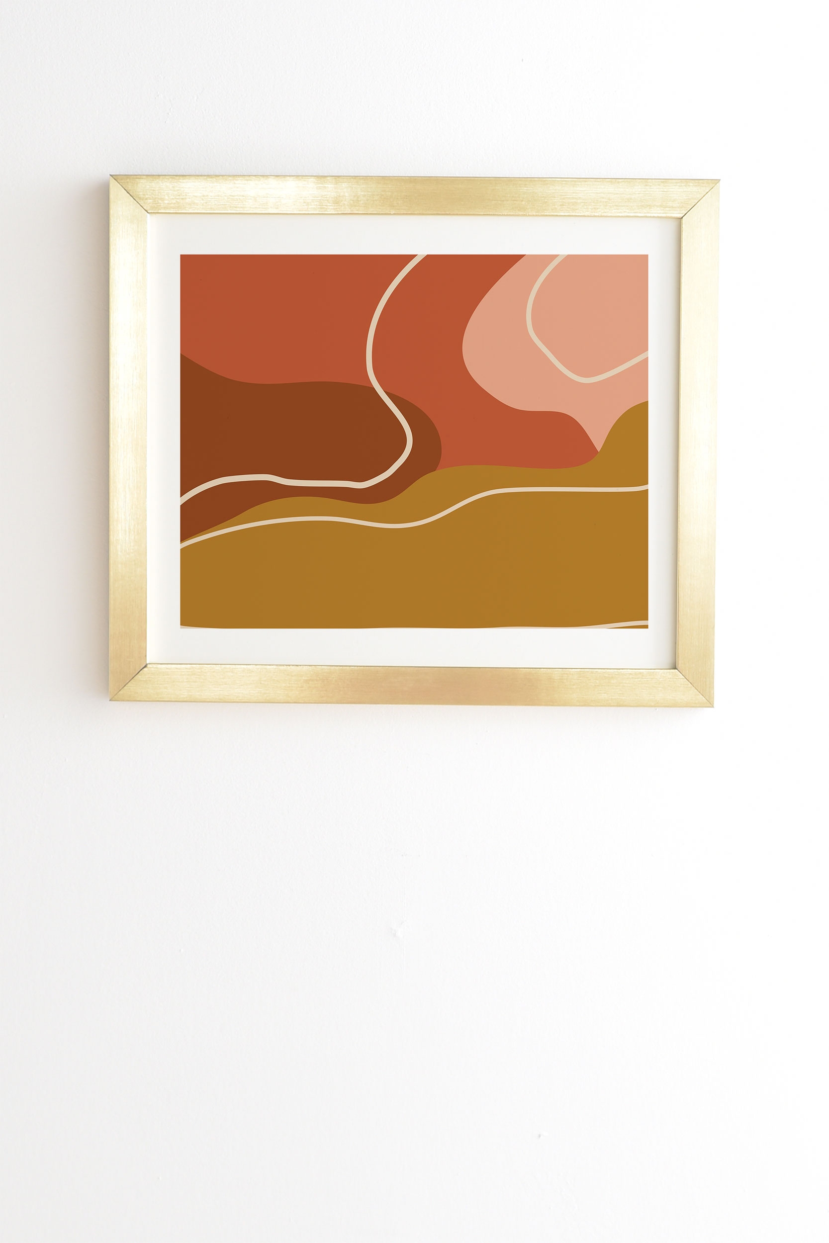 Abstract Organic Shapes In Zen by June Journal - Framed Wall Art Basic Gold 8" x 9.5" - Image 0