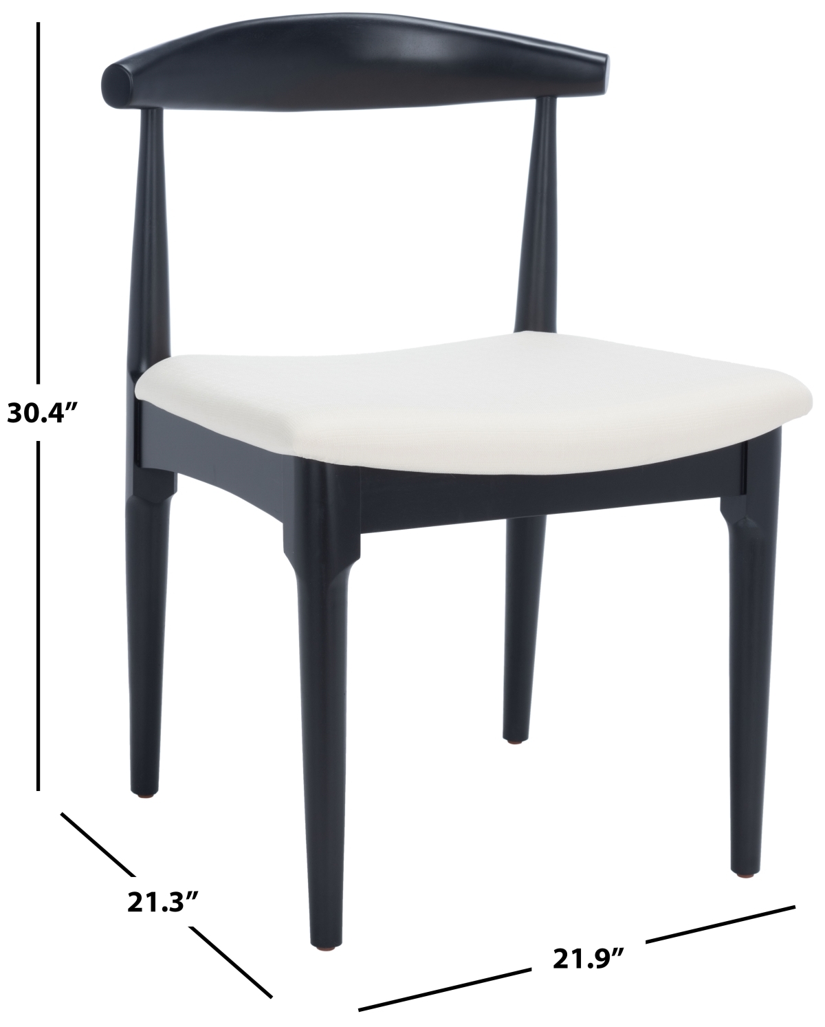 Lionel Retro Dining Chair - Black / White - Safavieh - Image 5
