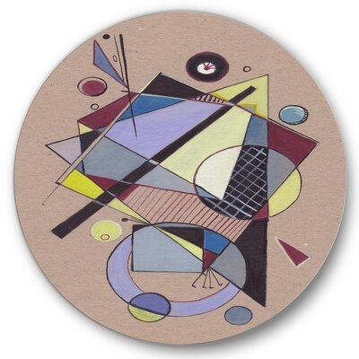 Colored Geometric Abstract Compositions IV - Modern Metal Circle Wall Art - Image 0