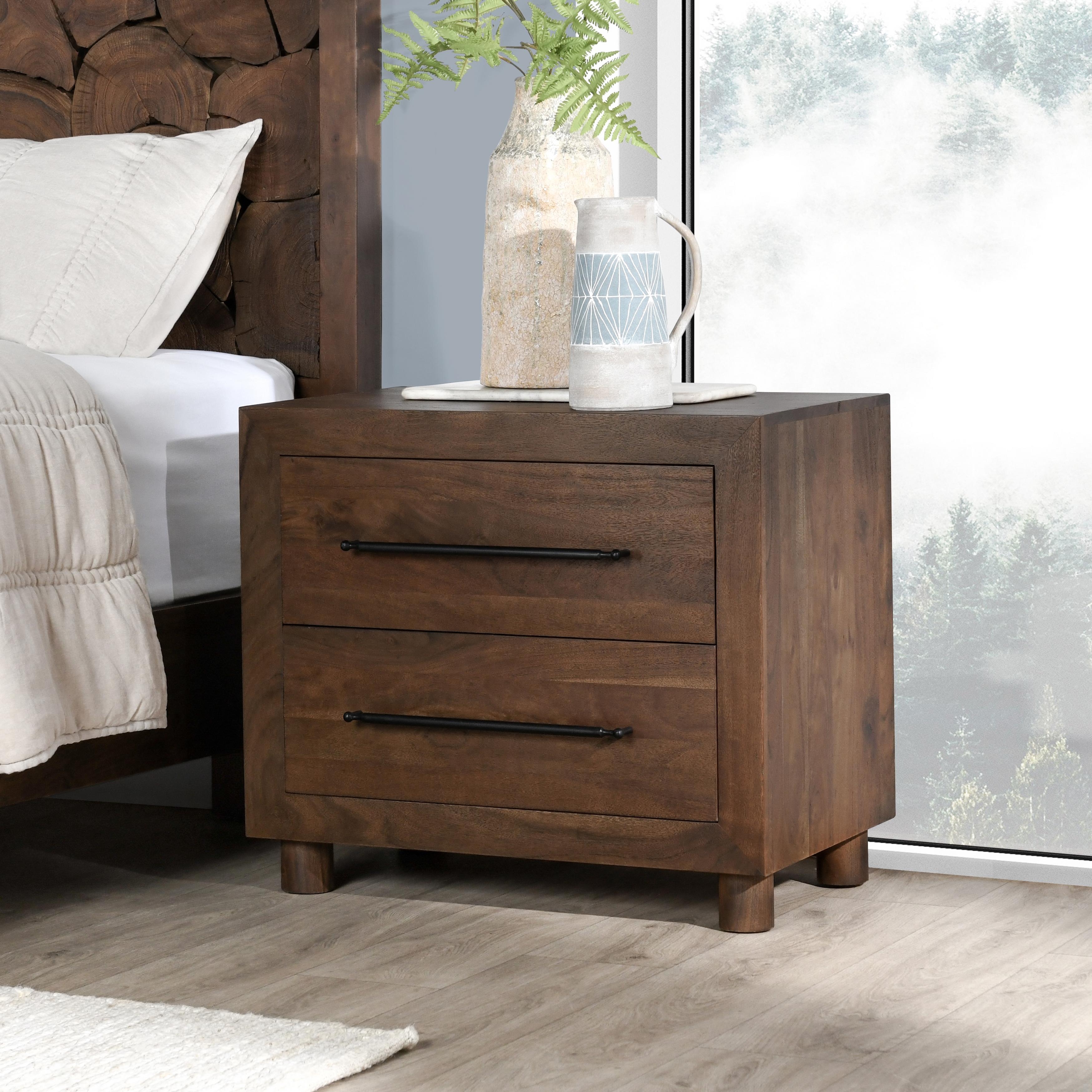 Jaxon Wood 2Dwr Nightstand Cocoa Brown - Image 9