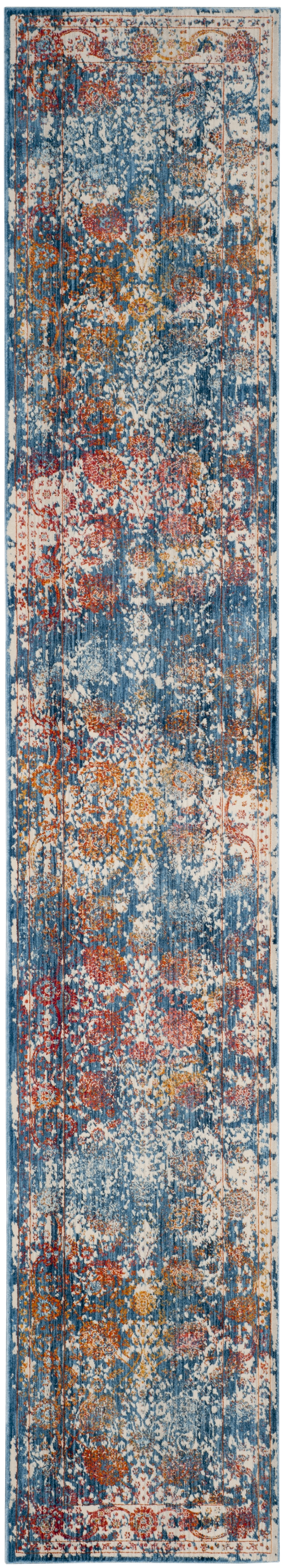 Arlo Home Woven Area Rug, VTP409K, Turquoise/Multi,  2' 2" X 12' - Image 0