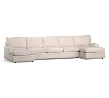 Pearce Square Arm Upholstered U-Double Chaise Sofa Sectional, Down Blend Wrapped Cushions, Performance Everydaysuede(TM) Stone - Image 0