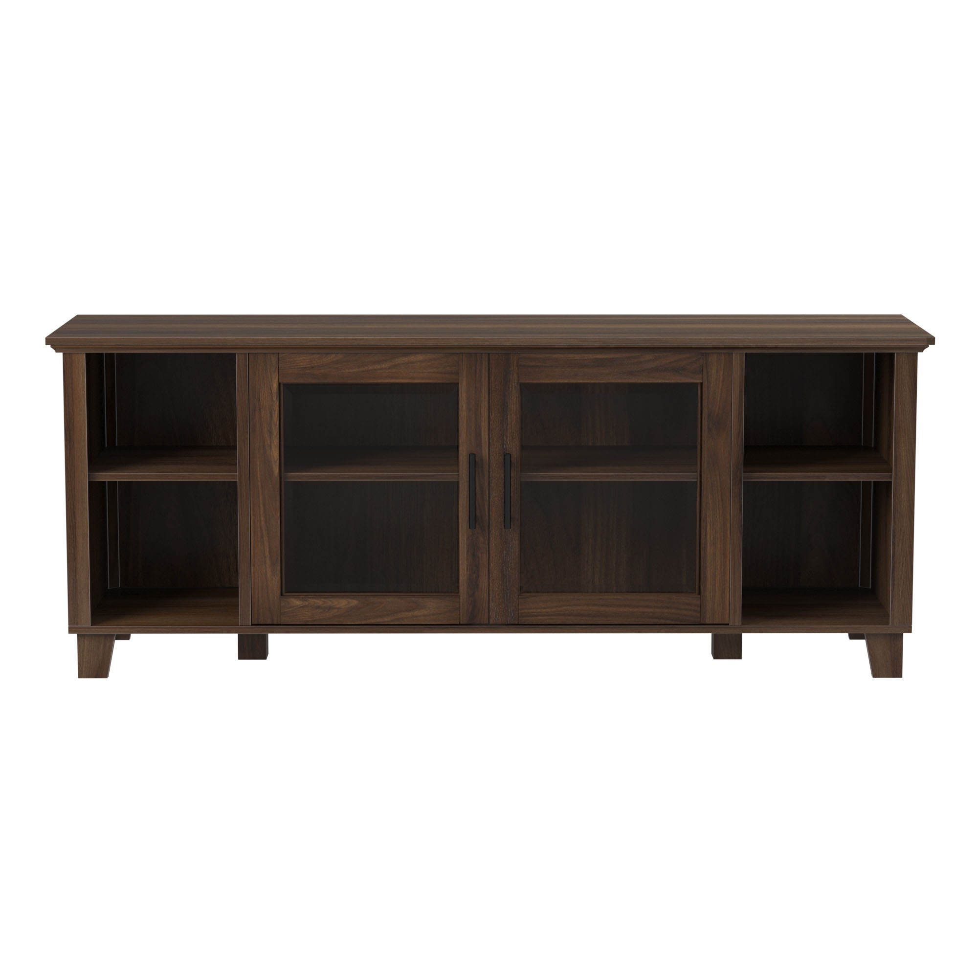Columbus 58" TV Stand with Middle Doors - Dark Walnut - Image 1