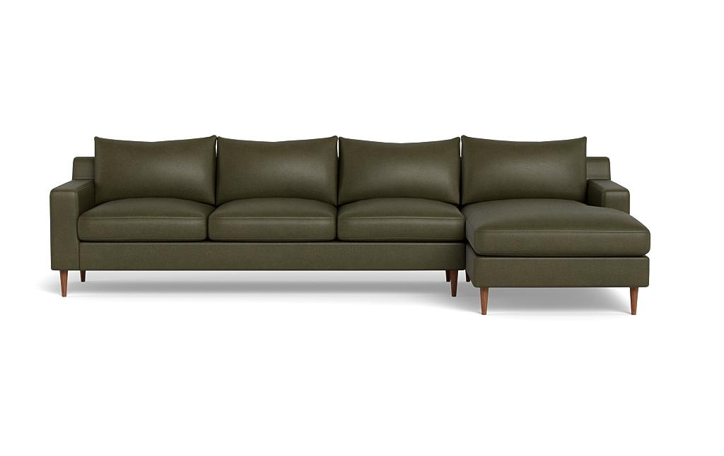 Sloan Leather 4-Seat Right Chaise Sectional - Image 0