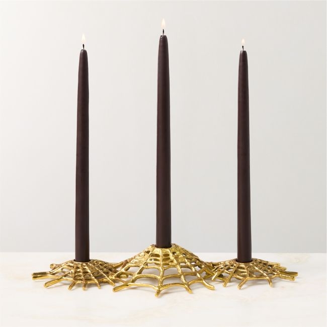 Cipher Brass Spiderweb Taper Candle Holder - Image 0