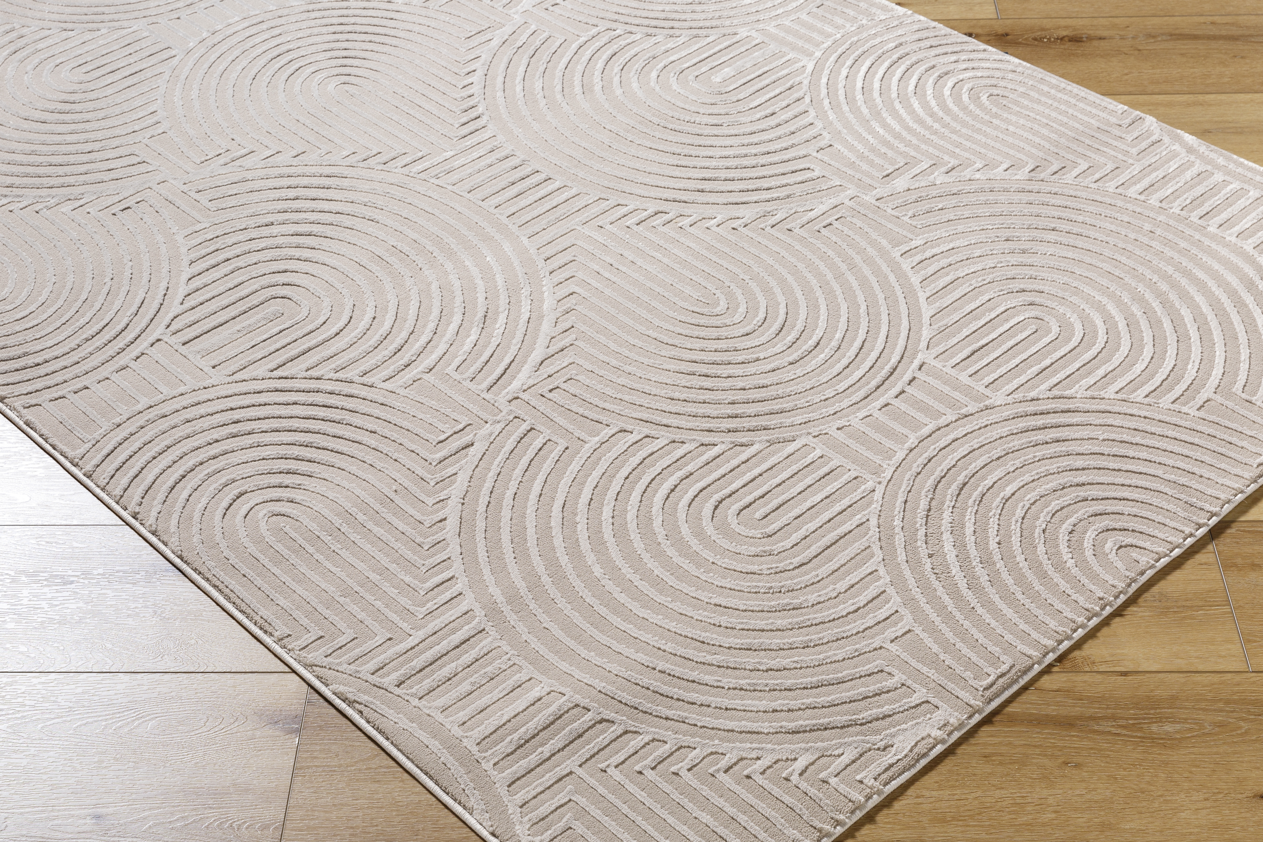Alder Beige Indoor 7'7" x 10' Machine Woven Rug - Image 4