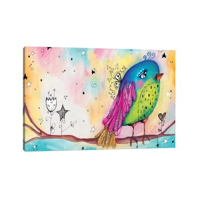 Sweet Bird with Stars by Tamara Laporte - Wrapped Canvas Painting Print - Image 0
