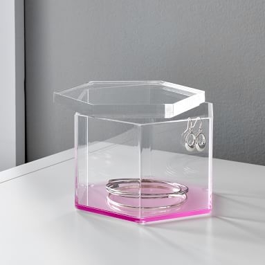 Pink Acrylic Jewelry Box, Large - Image 3