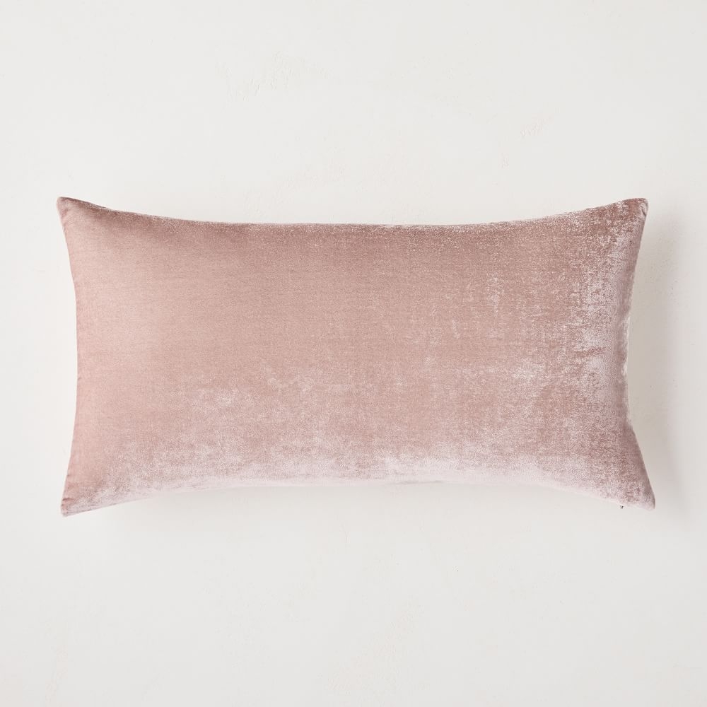 Lush Velvet Pillow Cover, 14"x26", Dusty Blush - Image 0