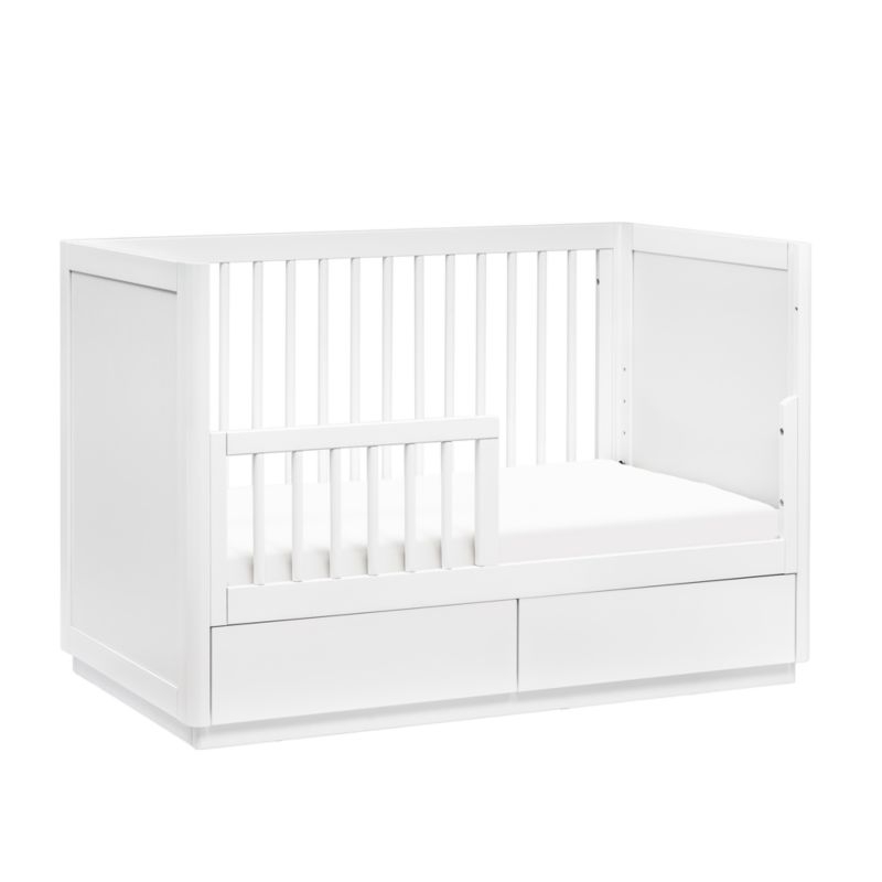 Babyletto Bento White Wood 3-in-1 Convertible Storage Baby Crib with Toddler Bed Conversion Kit - Image 6