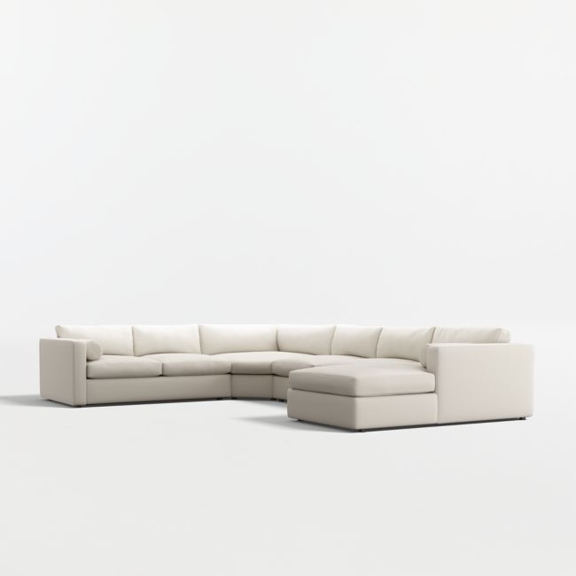 Aris Deep 4-Piece L-Shaped Wedge Sectional Sofa with Chaise Lounge - Image 0