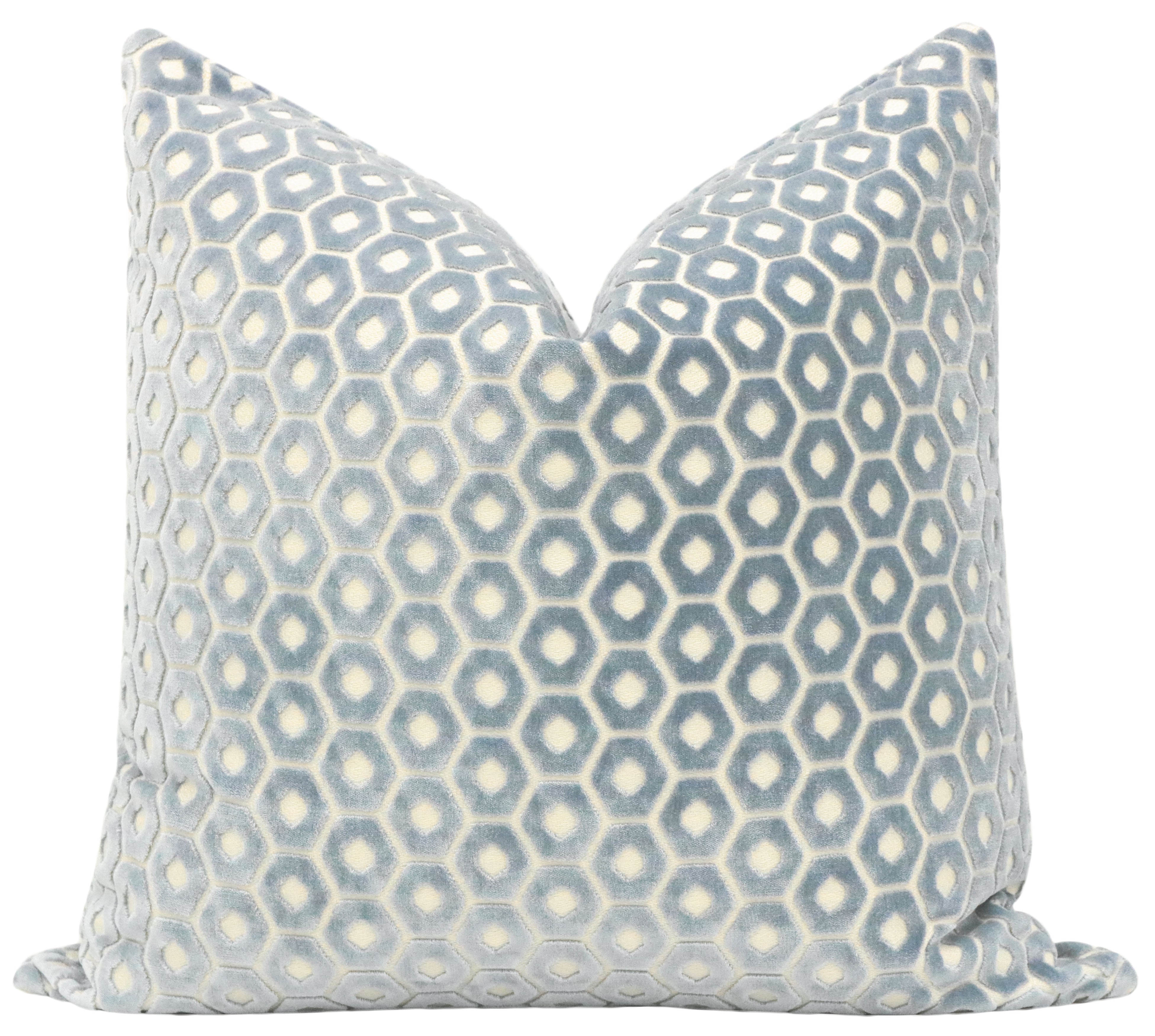 PALOMA CUT VELVET // CERULEAN BLUE - 14" X 36" - Image 0
