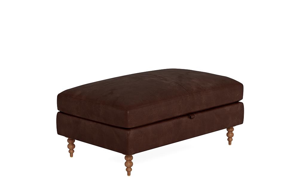Sloan Leather Storage Ottoman - Image 1