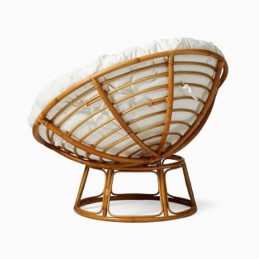 Solana Papasan Chair + Cushion Poly Natural Canvada Rattan - Image 5