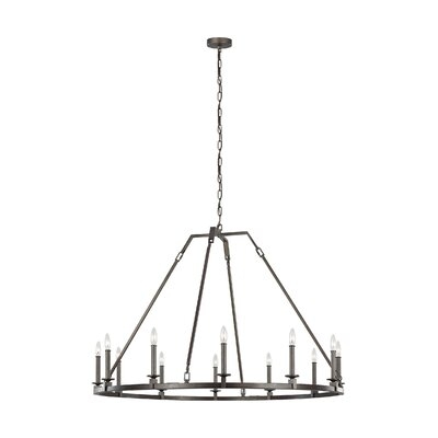 Dhruv 12-Light Candle Style Wagon Wheel Chandelier - Image 0