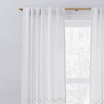 Belgian Flax Linen Ladder Stripe Curtain, White + Belgian Flax, 48"x96" - Image 3