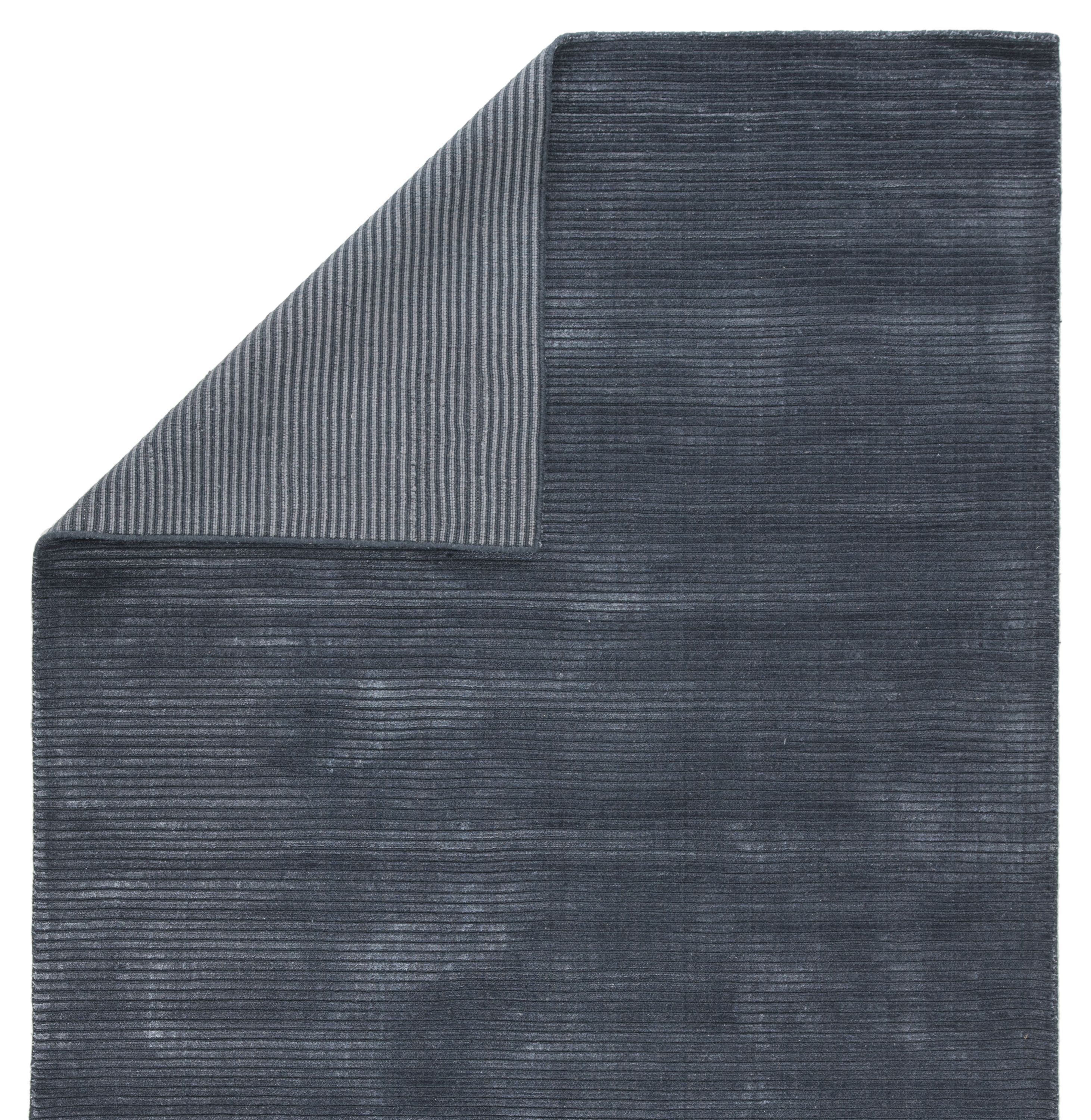Basis Handmade Solid Dark Blue Area Rug (5' X 8') - Image 2