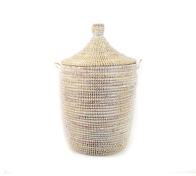 Tilda Woven Basket, White, Medium - Image 0