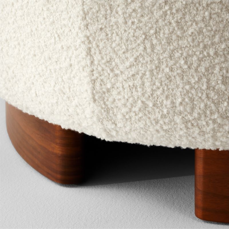 Muir 90" White Boucle Curved Sofa - Image 5