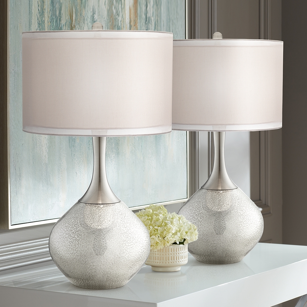 Possini Euro Design Swift 30 1/2" Mercury Glass Table Lamps Set of 2 - Image 0