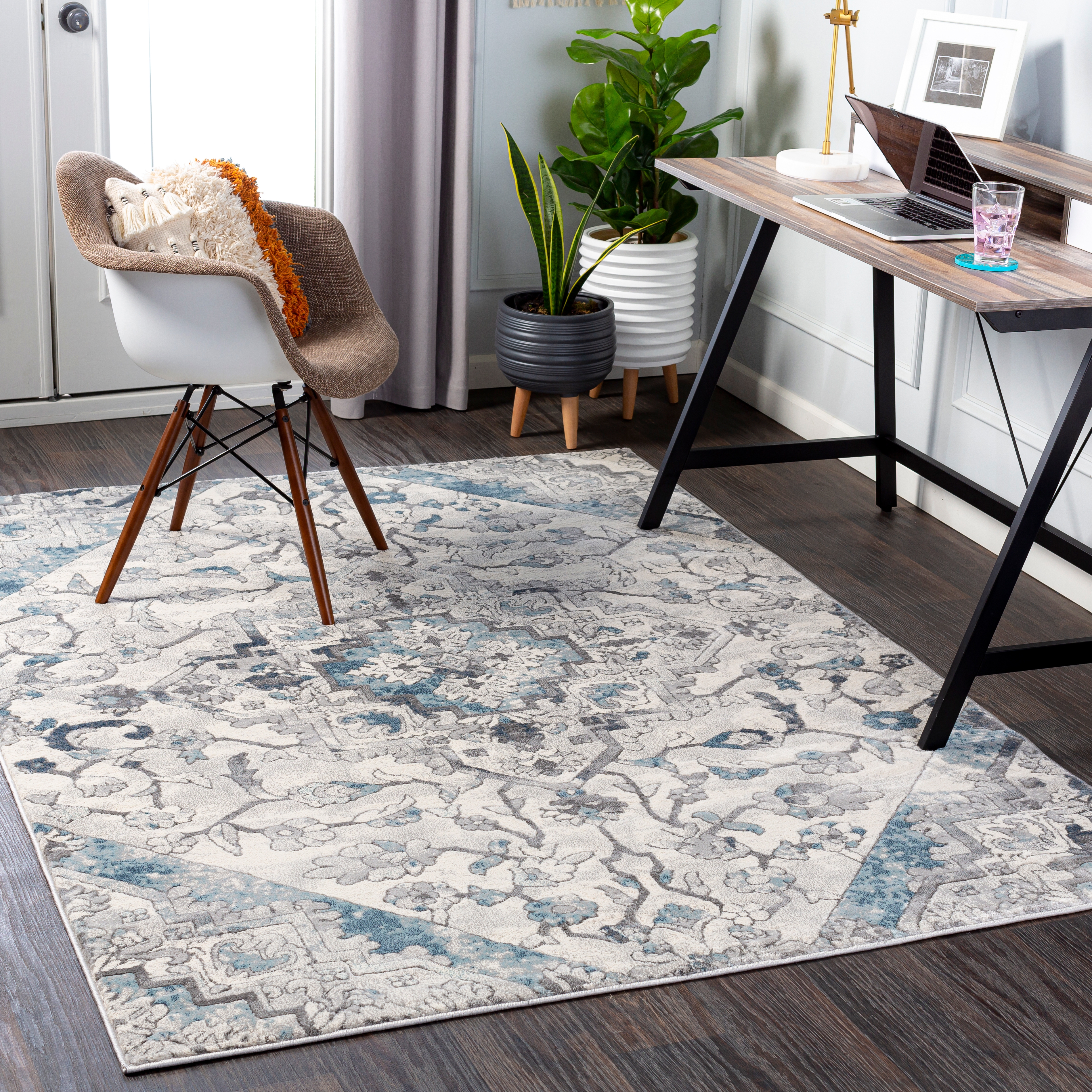 Lagom Gray Indoor 2' x 2'11" Machine Woven Rug - Image 1