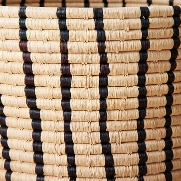 Striped Floor Basket, Black and Natural - Image 3