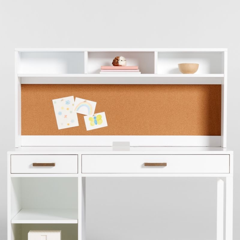 Parke White Wood 2-Drawer Kids Desk with Hutch - Image 4
