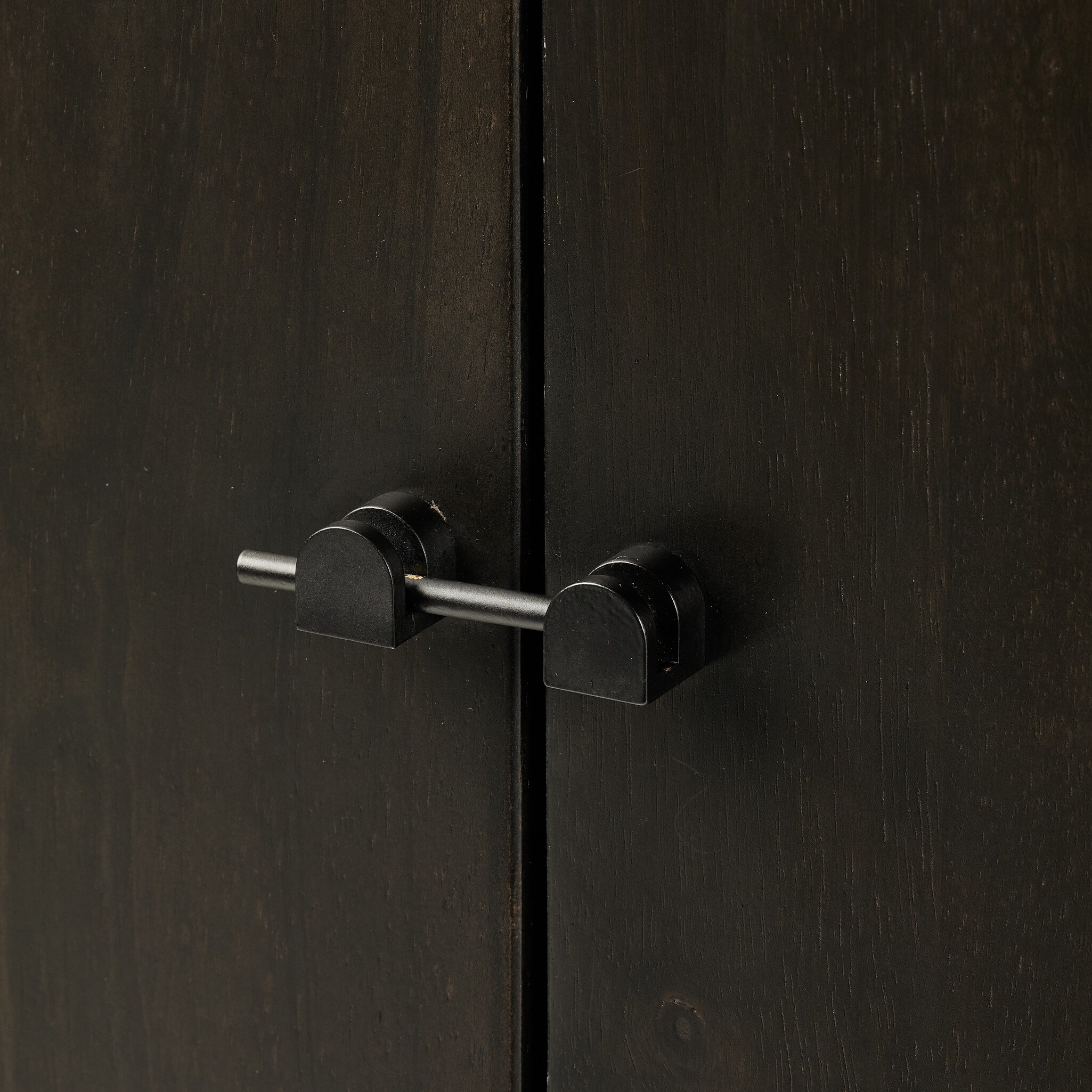 Reza Bar Cabinet - Worn Black Parawood - Image 1