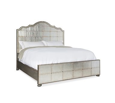 Bellwood Antique Mirrored Bed, King - Image 0