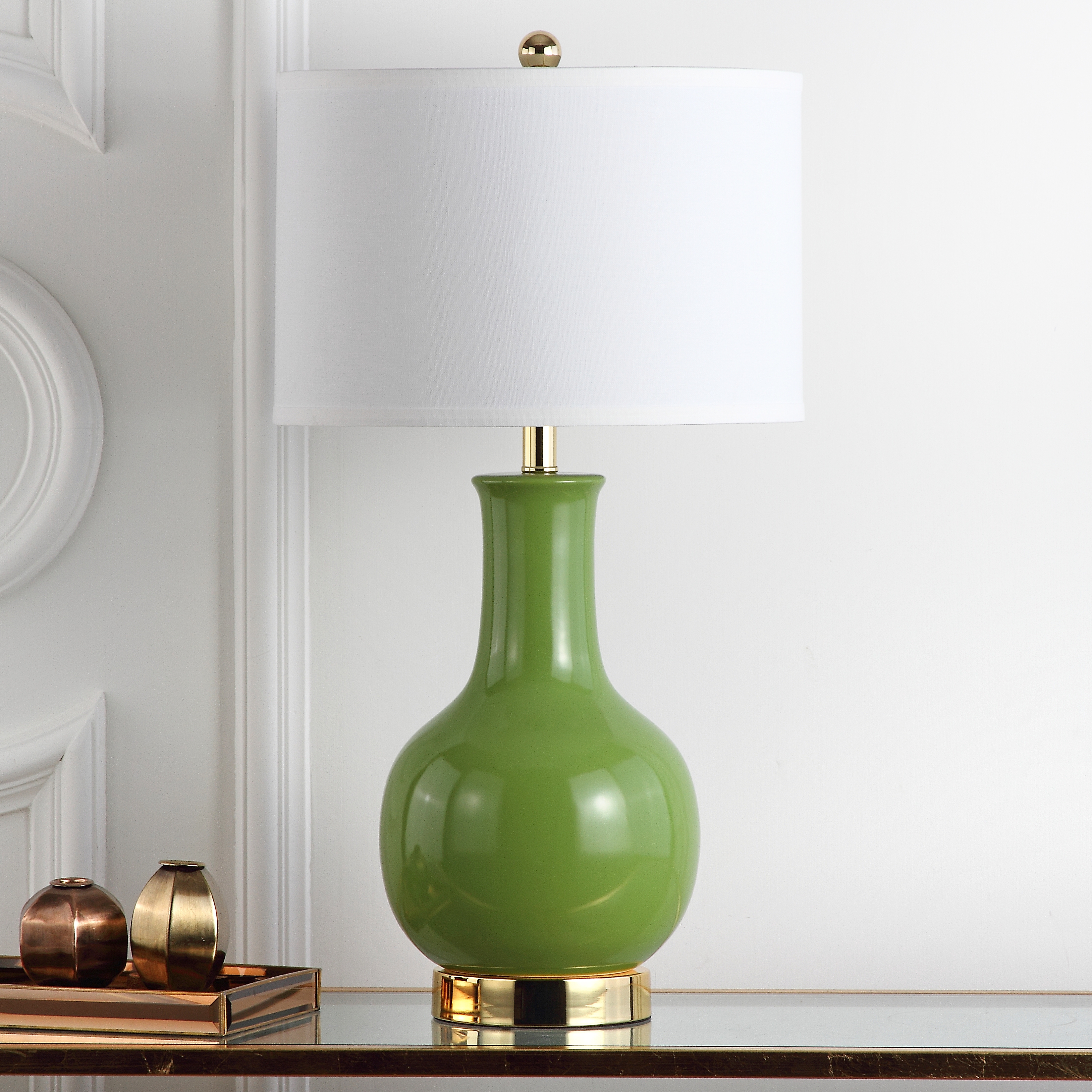 Paris 27.5-Inch H Ceramic Table Lamp - Green - Arlo Home - Image 0