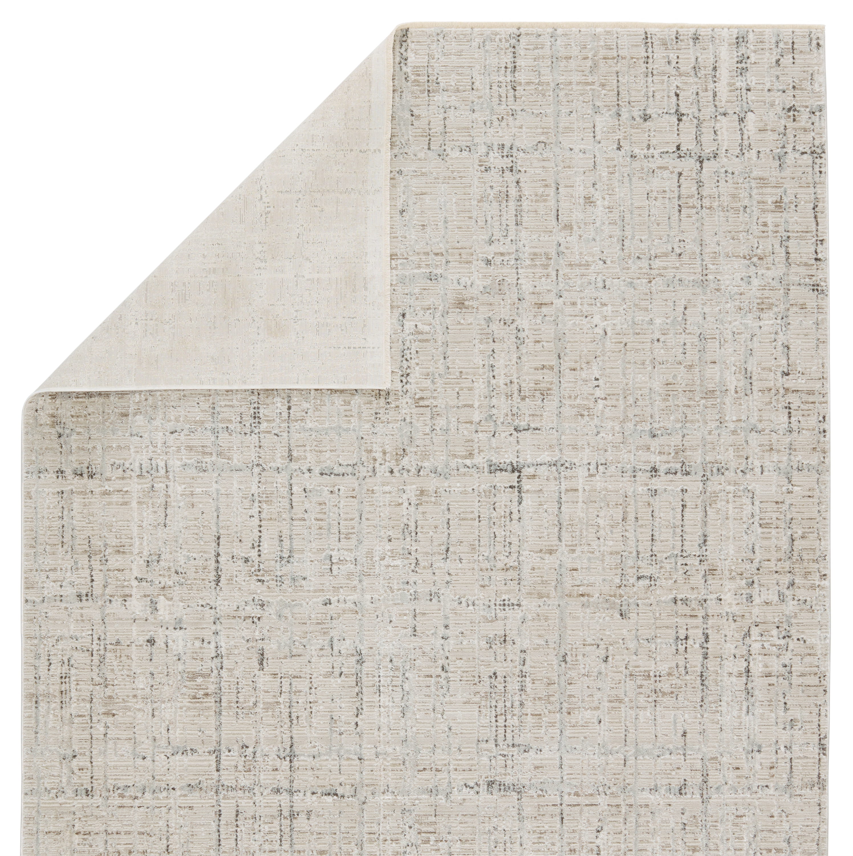 Vibe by Sovis Abstract Light Gray/ Ivory Runner Rug (3'X8') - Image 2