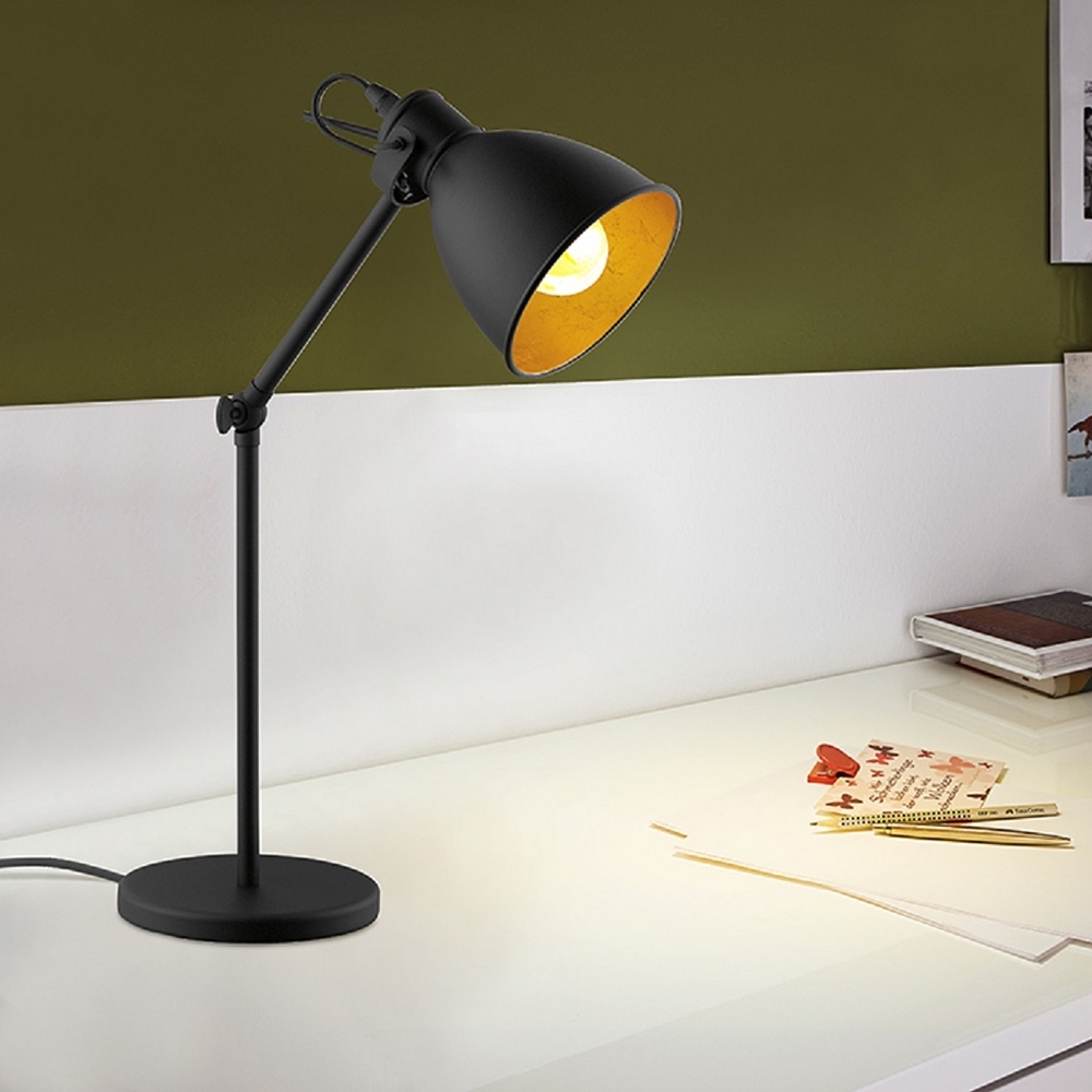 Eglo Priddy 2 Black Metal Adjustable Desk Lamp - Style # 92A58 - Image 0