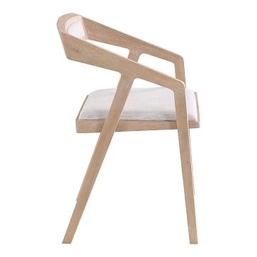 Angled Frame Dining Arm Chair, Oak, Light Grey - Image 2