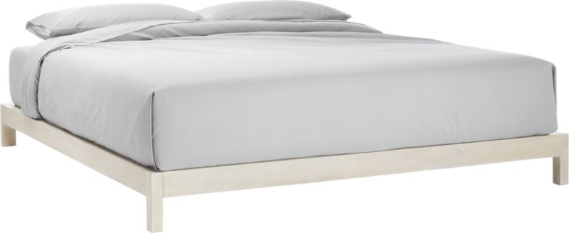 Simple Whitewash Bed Base Queen - Image 5